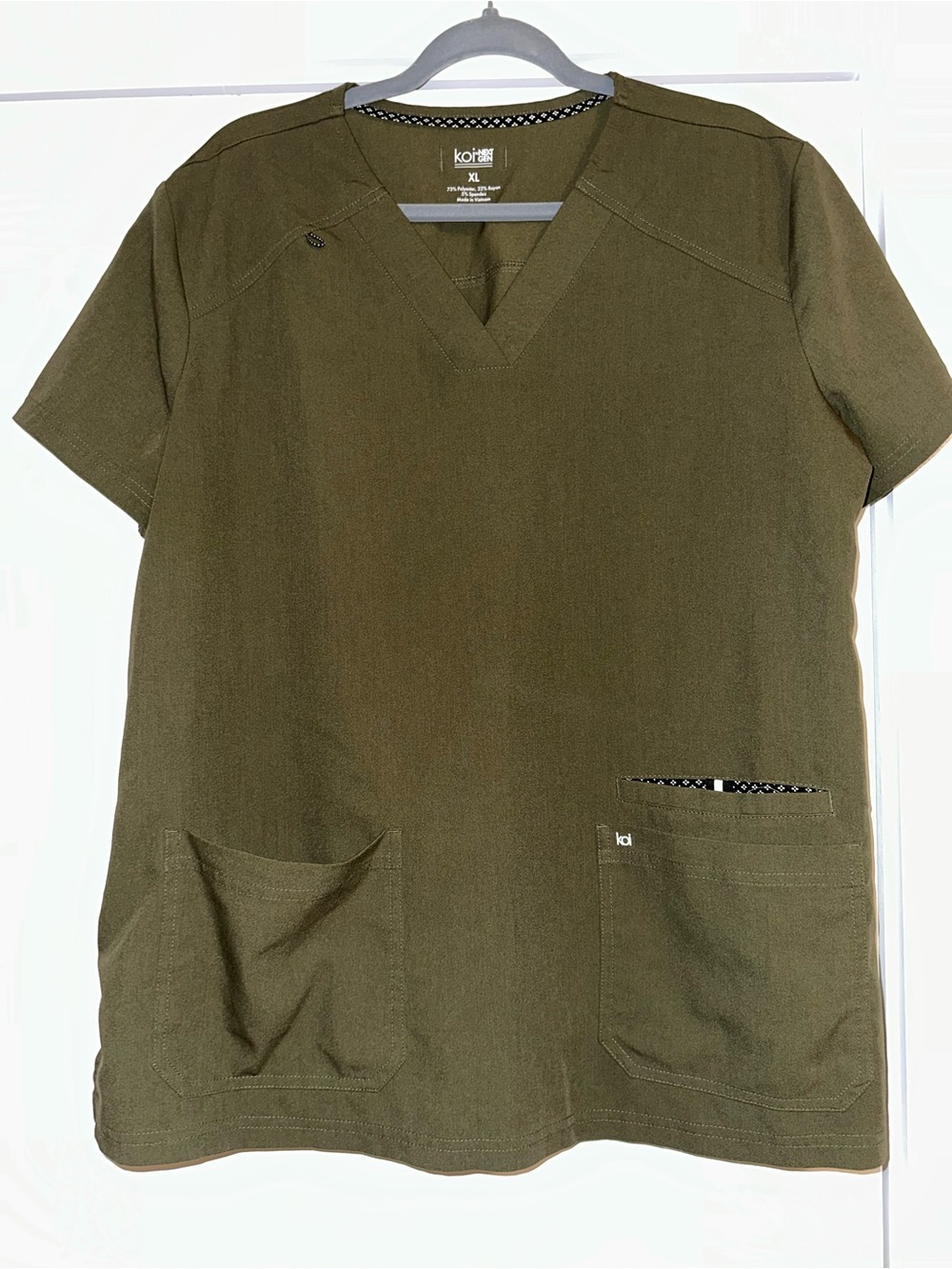 Koi Next Gen Olive Green Scrub Set XL Top & Large Petite Pants